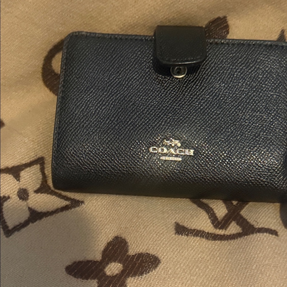Coach Black Textured Leather Wallet